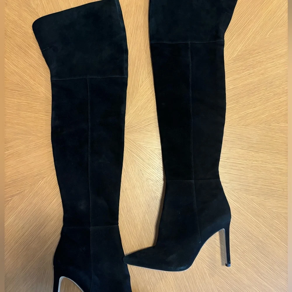 Sam Edelman Black Over-the-Knee Suede Stiletto Boots